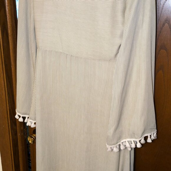 Lightweight Fringe Sleeve Striped Maxi Dress - Picture 3 of 4